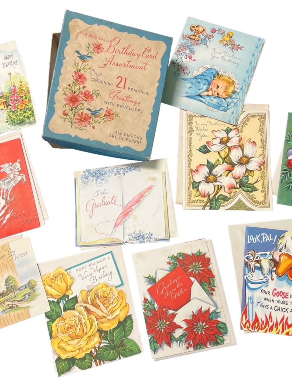 Vintage MCM Greeting Card Lot Unused 1940s Hallmark cards